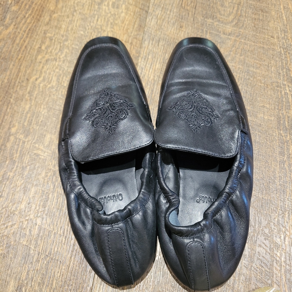 Leather Black Loafers ...Her Anthony Veer Ingrid Elegant